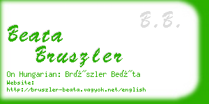 beata bruszler business card